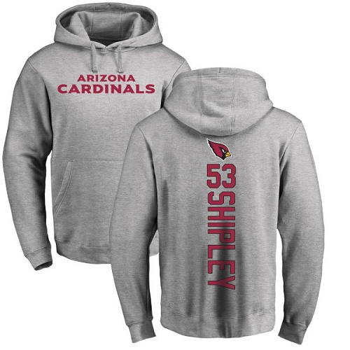 Arizona Cardinals Men Ash A.Q. Shipley Backer NFL Football 53 Pullover Hoodie Sweatshirts